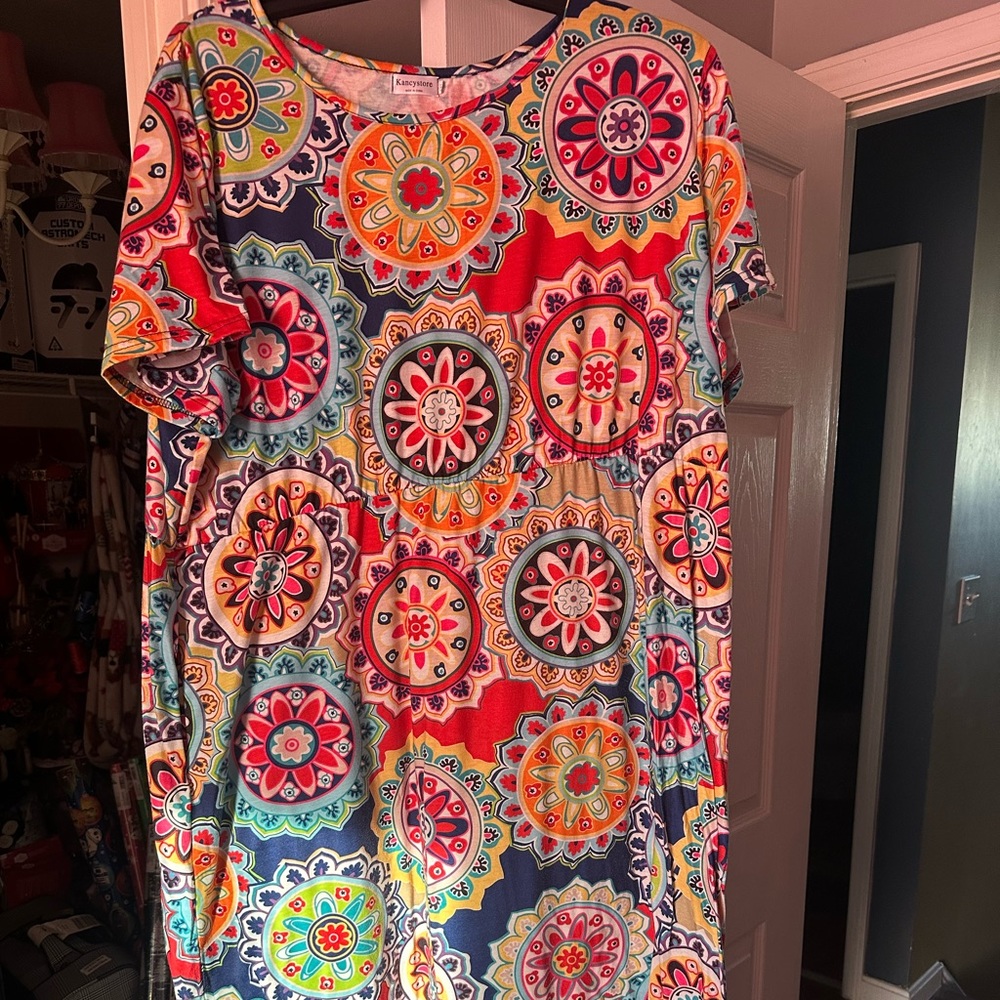 Long multi-color dress
